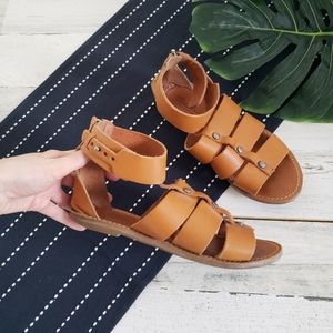 Madewell| Rowan Gladiator Sandals Leather Brown Size 6.5